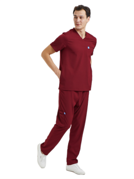 ZAZEL- Erkek Likralı Bordo Üniforma Takımı