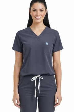 JOGGER- Kadın Likralı Koyu Gri Üniforma Takımı