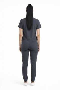 JOGGER- Kadın Likralı Koyu Gri Üniforma Takımı