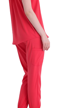 SANEM- Kadın Likralı Nar Çiçeği Üniforma Takımı