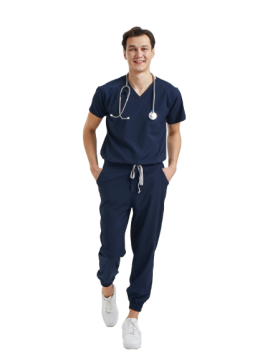 JOGGER- Erkek Likralı Lacivert Üniforma Takımı