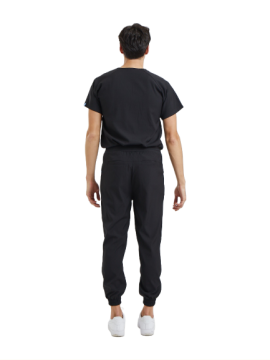 JOGGER- Erkek Likralı Siyah Üniforma Takımı
