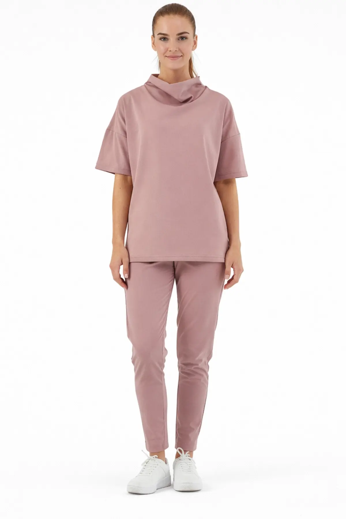 IMPERIAL SİMİN TAKIM - KADIN LİKRALI GÜL KURUSU ÜNİFORMA TAKIMI