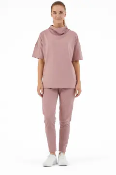 IMPERIAL SİMİN TAKIM - KADIN LİKRALI GÜL KURUSU ÜNİFORMA TAKIMI