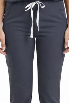 JOGGER- Kadın Likralı Koyu Gri Üniforma Pantolon