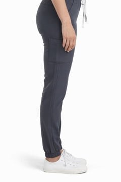 JOGGER- Kadın Likralı Koyu Gri Üniforma Pantolon