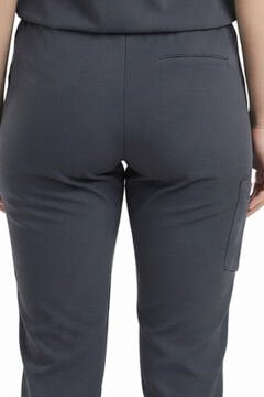 JOGGER- Kadın Likralı Koyu Gri Üniforma Pantolon