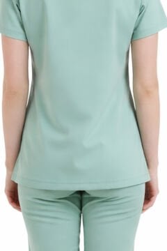 BASIC- Kadın Likralı Mint Yeşili Üniforma Üst