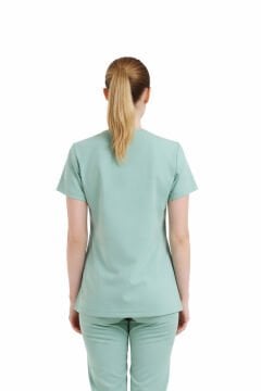 BASIC- Kadın Likralı Mint Yeşili Üniforma Üst