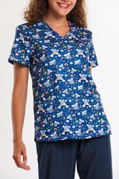 BASKILI- Kadın Medikal Üniforma Takımı L