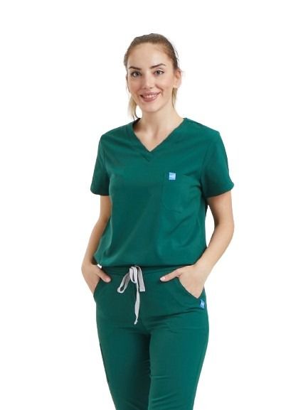 JOGGER- Kadın Likralı Yeşil Üniforma Üst