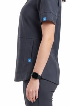 CROCUS- Kadın Likralı Koyu Gri Üniforma Üst