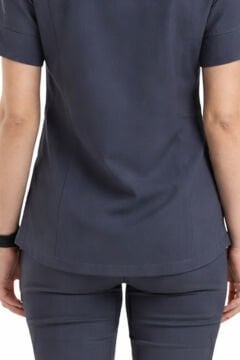 CROCUS- Kadın Likralı Koyu Gri Üniforma Üst