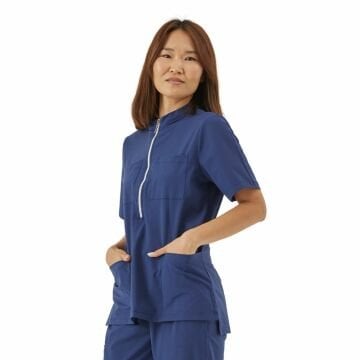 IMPERIAL SARE- KADIN LİKRALI LACİVERT ÜNİFORMA ÜST