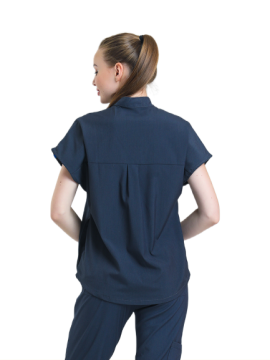 SANEM- Kadın Likralı Koyu Gri Üniforma Üst