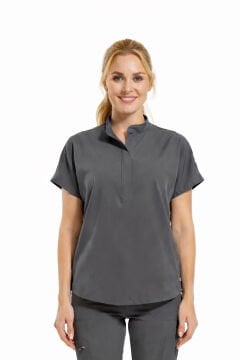 SANEM- Kadın Likralı Koyu Gri Üniforma Takımı