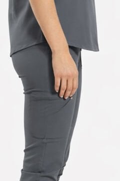 SANEM- Kadın Likralı Koyu Gri Üniforma Takımı