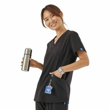 IMPERIAL BASIC- KADIN LİKRALI SİYAH ÜNİFORMA ÜST