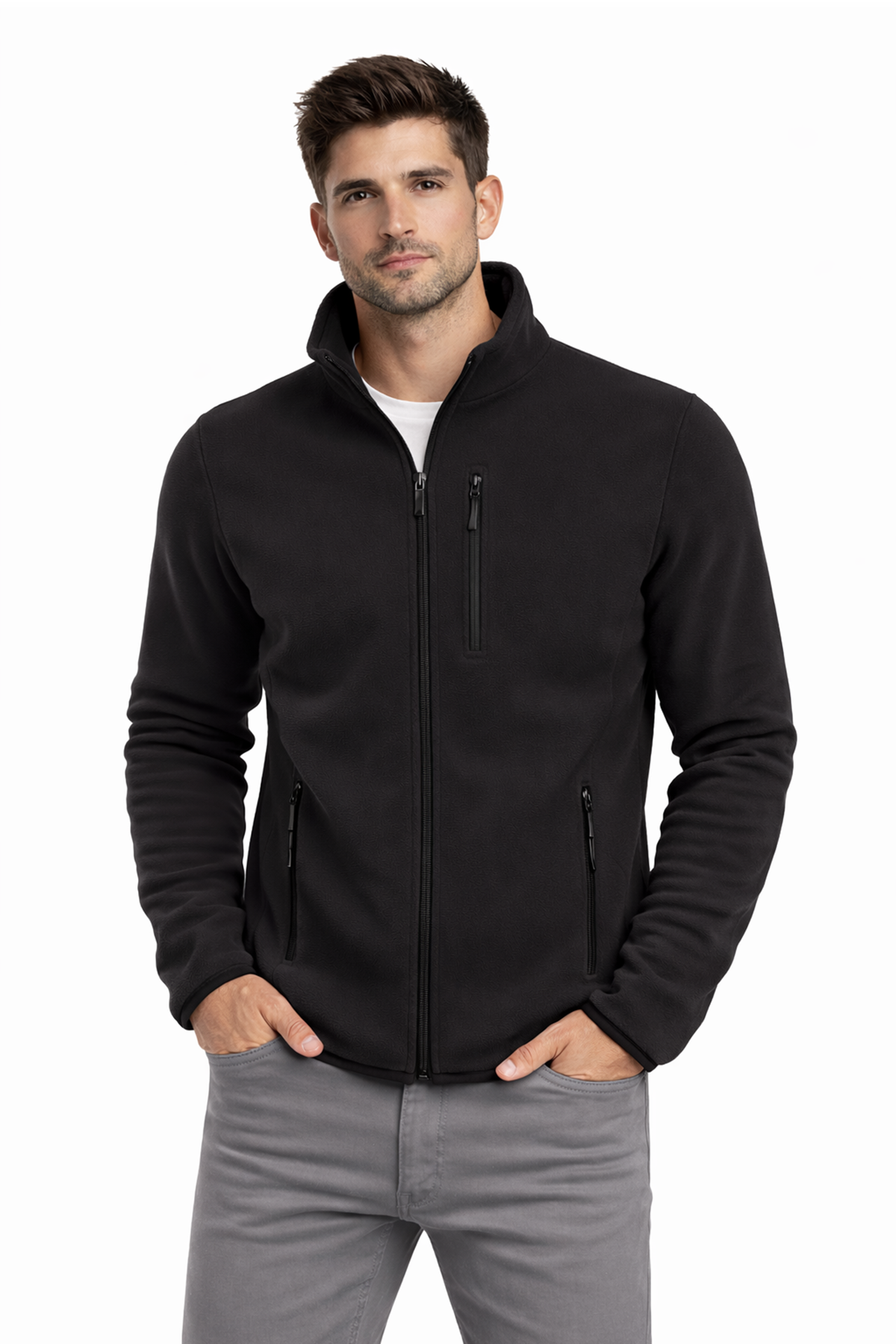 Siyah Polar Ceket Unisex – Yumuşak, Hafif ve Sıcak Tutan Polar