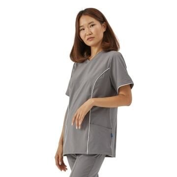IMPERIAL MİNEL - KADIN LİKRALI GRİ ÜNİFORMA ÜST