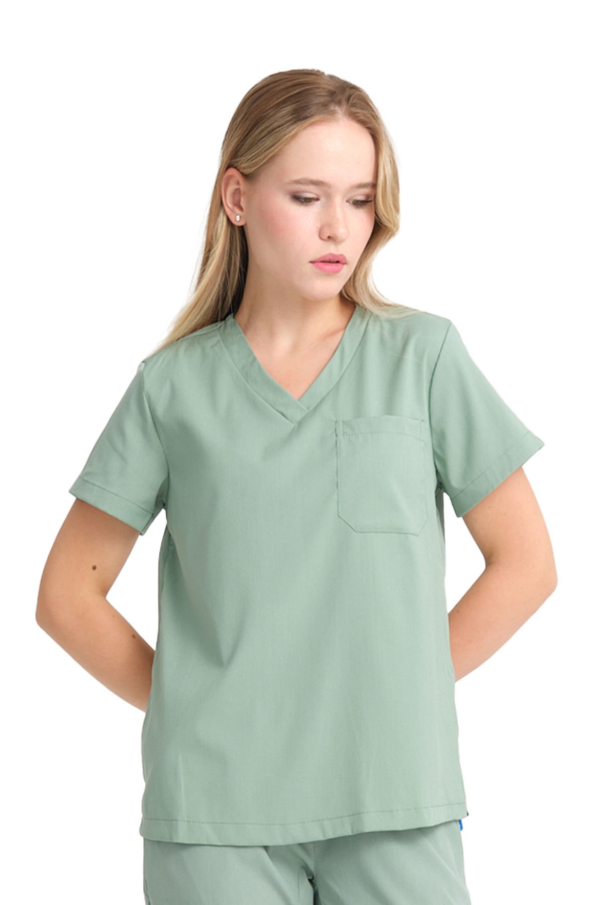 JOGGER- Kadın Likralı Mint Yeşili Üniforma Üst