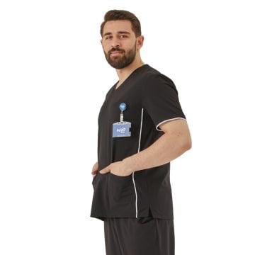 IMPERIAL ASSOS -Erkek Likralı Siyah Üniforma Üst